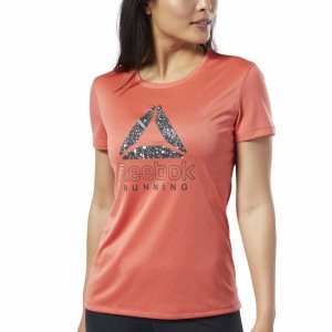 Reebok Running Essentials Graphic T Shirt Damen - Rosa - DE 572-PQY